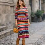 Buntes Strickkleid