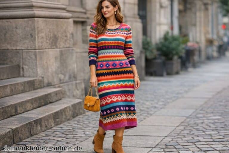 Buntes Strickkleid