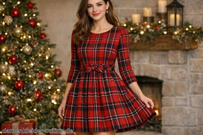 Weihnachtskleid Rot kariert