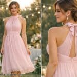 Rosa Neckholder Kleid
