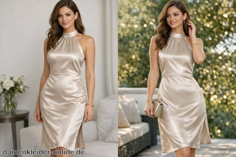 Satin Neckholder Kleid