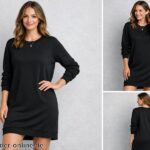 Sweatkleid Damen Schwarz