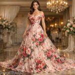 Abendkleid mit Blumen