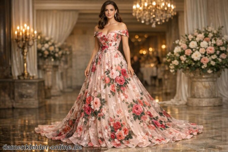 Abendkleid mit Blumen