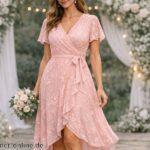 Wickelkleid Rosa Brautjungfer