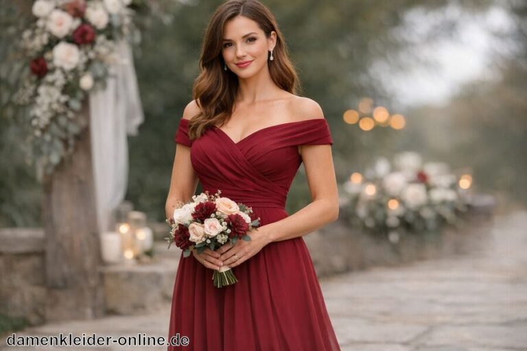 Brautjungferkleid Weinrot
