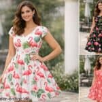 Flamingo Kleid Damen