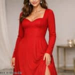 Langarm Kleid Rot