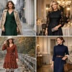 Langarm Kleider knielang