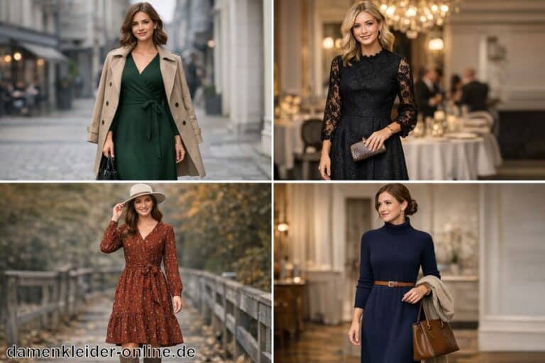 Langarm Kleider knielang