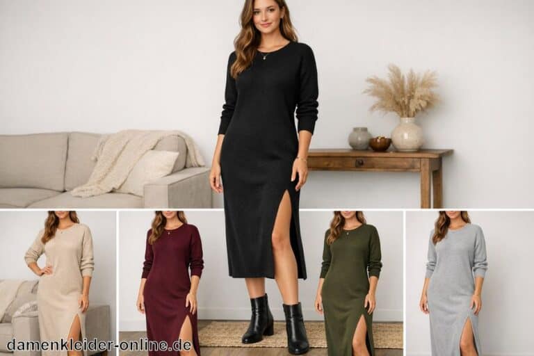 Pullover Kleid mit Schlitz
