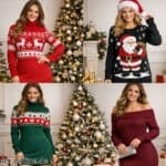 Weihnachts Strickkleid Damen