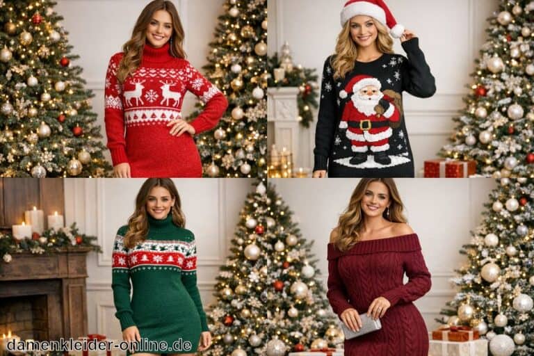 Weihnachts Strickkleid Damen