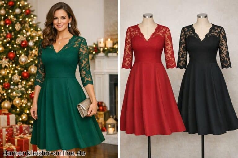 Weihnachtskleid Damen A Linie