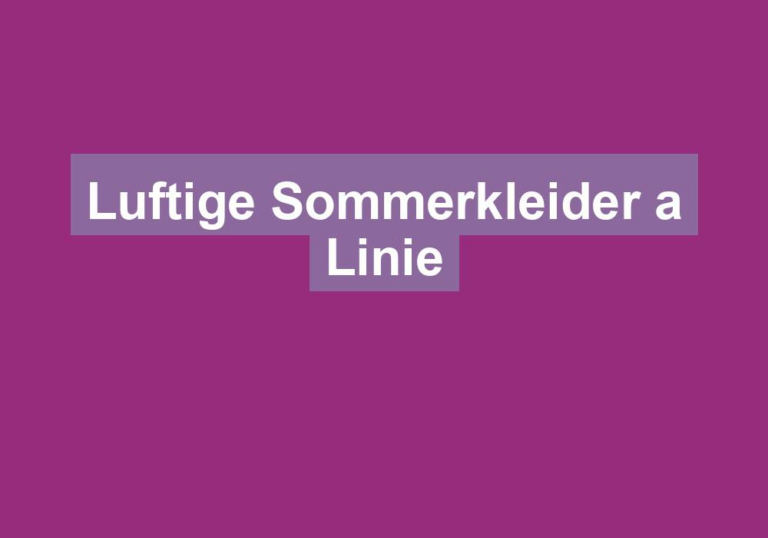 Luftige Sommerkleider a Linie